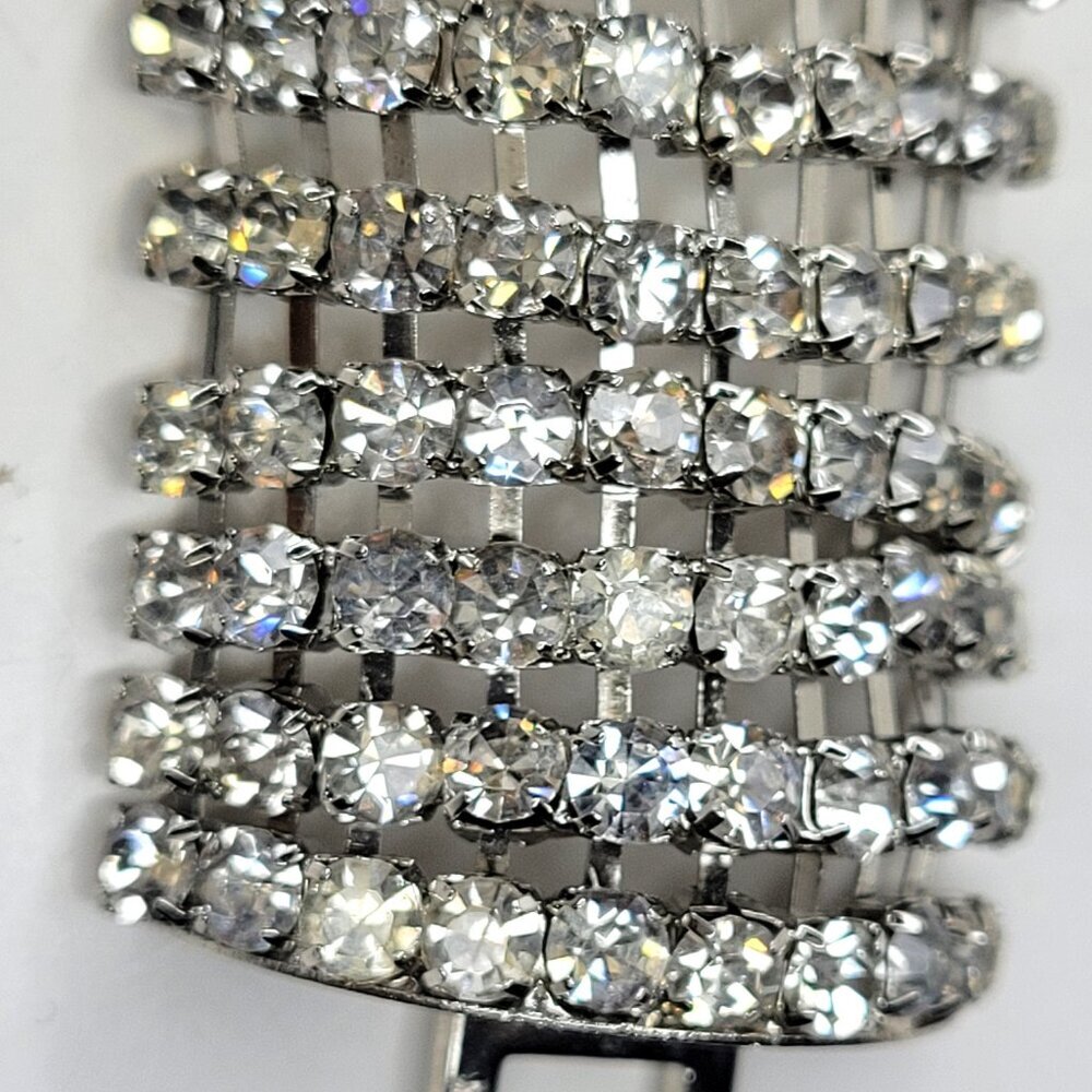 Vintage Rhinestone Wide Bracelet Cuff - Picture 14 of 14